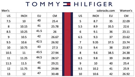 tommy hilfiger size guide women's|tommy hilfiger shoe size guide.